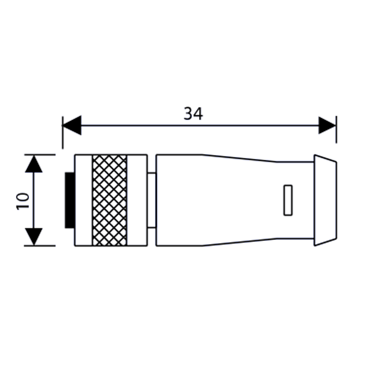 CONNETTORE M8, FEM 180° 3 PIN CON CAVO PUR NERO